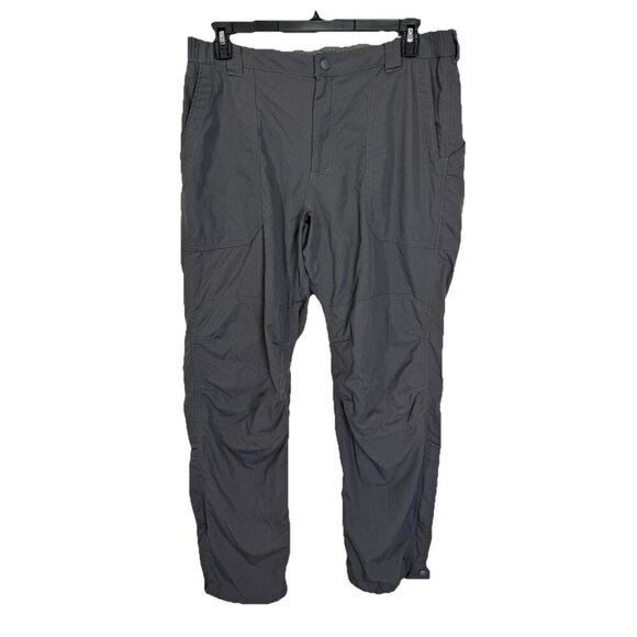 LL Bean Nylon Pants Men’s Large Gray Articulated Knee Zip Snap Leg Cargo 288085 - Picture 1 of 9